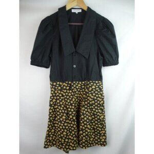 We Wore What Women's Romper Shorts Size Medium Sunflower Floral Short Sleeve